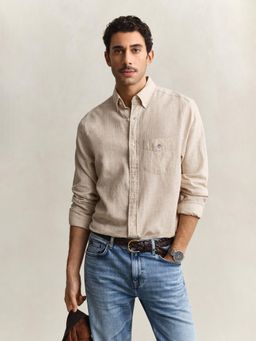 GANT - Beige Regular Fit Linen Shirt