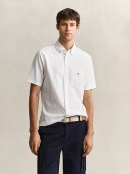 GANT - White Regular Fit Linen Shirt