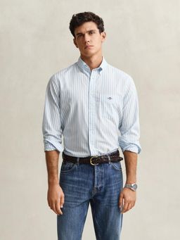 GANT - Blue Striped Regular Fit Poplin Shirt