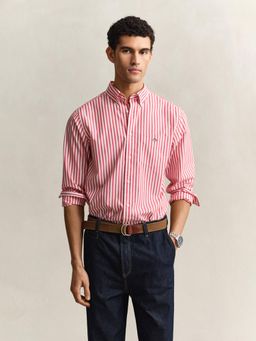 GANT - Red Striped Regular Fit Poplin Shirt
