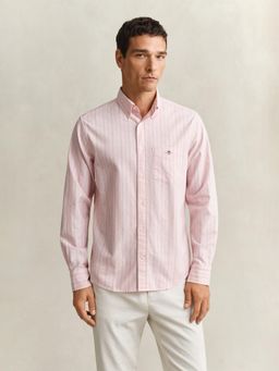 GANT - Pink Striped Regular Fit Classic Oxford Shirt