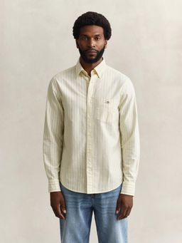 GANT - Yellow Striped Regular Fit Classic Oxford Shirt