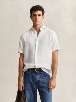 GANT - White Regular Fit Linen Shirt