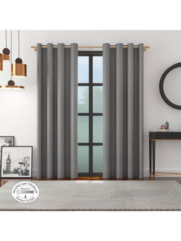 HomeTown - Nora Shades Solid Dim Out Xl Door Curtain in Grey Color