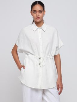 Cover Story - Cinched White Summer Shirt
