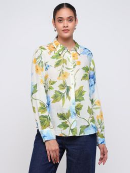 Cover Story - Balletomane Printed Off White Shirt