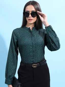 TOKYO TALKIES - Animal Printed Mandarin Collar Casual Shirt