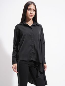 TOKYO TALKIES - Women Black Solid Regular Fit Shirt