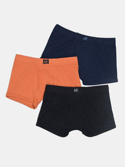 Jockey - 3036 Boys Cotton Rib Solid Trunk - Navy, Black & Raw Sienna (Pack of 3)