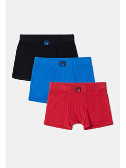 Jockey - 3036 Boys Cotton Rib Trunk - Coronet Blue, Chilli Pepper & Sleet (Pack of 3)