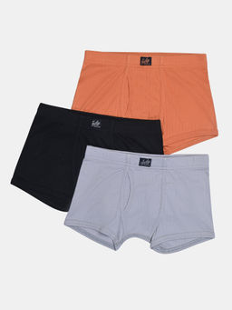 Jockey - 3036 Boys Cotton Rib Solid Trunk - Sleet, Black & Raw Sienna (Pack of 3)