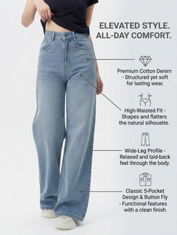 Off Duty India - Bling Bleach Wide Leg Jeans