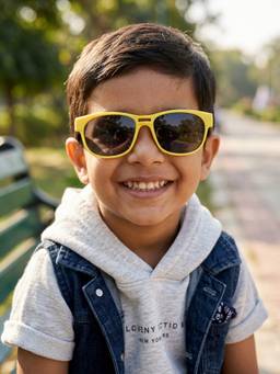 DukieKooky - Kids Boys Yellow & Black Uv Protected Square Sunglasses -DKSG607E