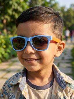 DukieKooky - Kids Boys Blue & Black Uv Protected Wayfarer Sunglasses -DKSG610F