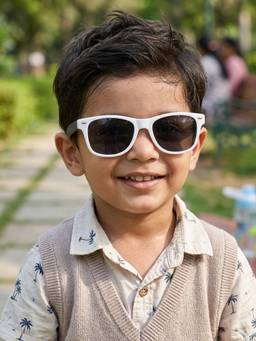 DukieKooky - Kids Boys White & Black Uv Protected Wayfarer Sunglasses -DKSG610B