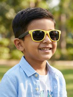DukieKooky - Kids Boys Yellow & Black Uv Protected Wayfarer Sunglasses -DKSG610E