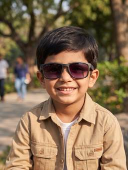 DukieKooky - Kids Boys Black & Black Uv Protected Square Sunglasses -DKSG613B