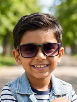 DukieKooky - Kids Boys Black & Black Uv Protected Square Sunglasses -DKSG613E