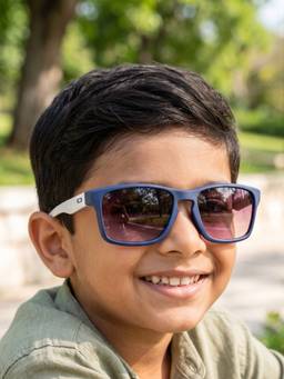 DukieKooky - Kids Boys Navy & Black Uv Protected Square Sunglasses -DKSG613F
