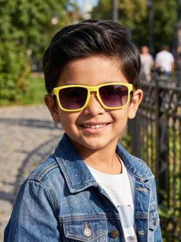 DukieKooky - Kids Boys Yellow & Black Uv Protected Square Sunglasses -DKSG613D
