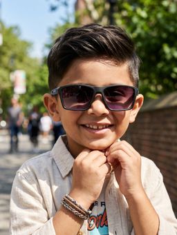 DukieKooky - Kids Boys Black & Black Uv Protected Wayfarer Sunglasses -DKSG615B