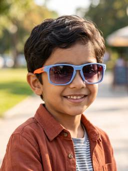 DukieKooky - Kids Boys Blue & Black Uv Protected Square Sunglasses -DKSG616A