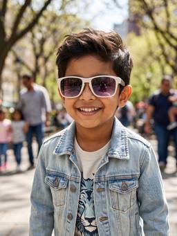 DukieKooky - Kids Boys White & Black Uv Protected Square Sunglasses -DKSG616C