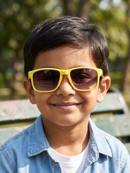 DukieKooky - Kids Boys Yellow & Black Uv Protected Square Sunglasses -DKSG616D