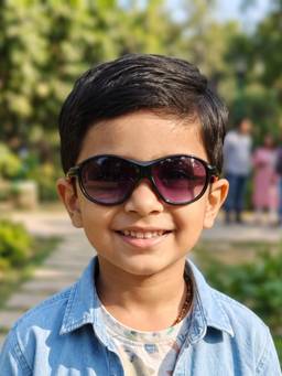 DukieKooky - Kids Boys Black & Black Uv Protected Round Sunglasses -DKSG619E