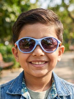 DukieKooky - Kids Boys Blue & Black Uv Protected Round Sunglasses -DKSG619A