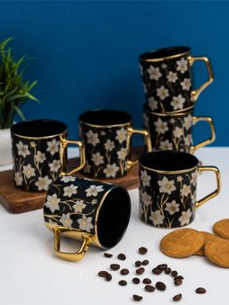 CLAY CRAFT - Fine Ceramic Director Ebony Tea-Coffee Cup Black (Pack of 6)