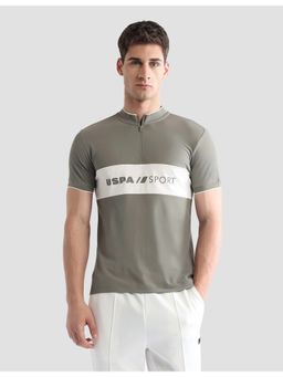 U.S. POLO ASSN. - Active Sports Men's Brand Embossed Regular Fit Active Polo Shirt - Grey