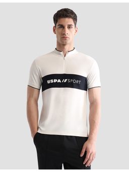 U.S. POLO ASSN. - Active Sports Men's Brand Embossed Regular Fit Active Polo Shirt - White