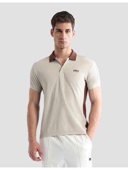 U.S. POLO ASSN. - Active Sports Men's Solid Regular Fit Active Polo T-Shirt - Beige