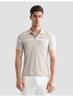 U.S. POLO ASSN. - Active Sports Men's Solid Regular Fit Active Polo T-Shirt - Beige
