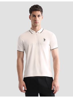 U.S. POLO ASSN. - Active Sports Men's Brand Embossed Regular Fit Active Polo T-Shirt - White