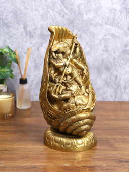 HomeTown - Tirth Brass Shankh Ganesha Figurine By Arooti