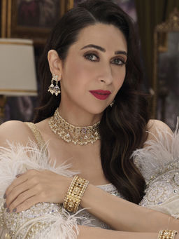 Sukkhi - Youthful Kundan Gold Plated Pearl Choker Necklace Set for Women (SKR85687)