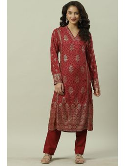 Biba - Rust Printed Kurta
