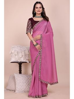 Nyri - Womens Floral Embroidered Georgette Saree with Unstitched Blouse