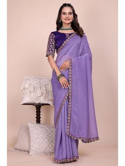 Nyri - Womens Floral Embroidered Georgette Saree with Unstitched Blouse