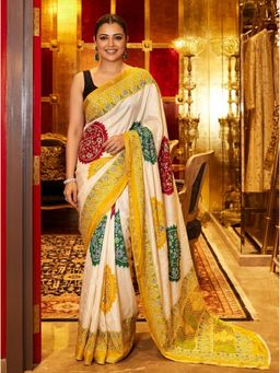 Nyri - Ajrak Bandhani Printed Modal Silk Saree with Unstitched Blouse