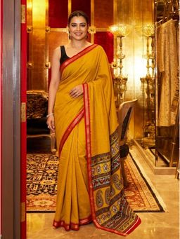 Nyri - Printed Mul Silk Cotton Saree with Unstitched Blouse