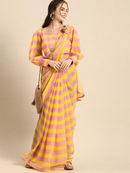 Nyri - Multi Pure Georgette Printed Work Wear Saree with Unstitched Blouse