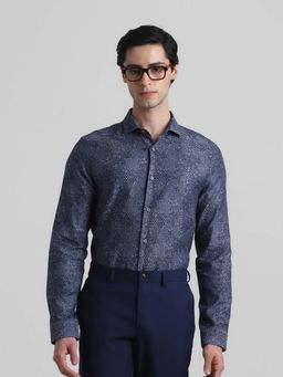 Jack & Jones - Blue Abstract Print Jacquard Shirt