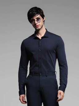 Jack & Jones - Men Slim Fit Navy Blue Shirt
