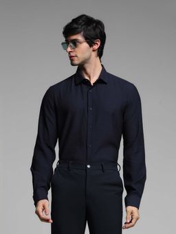 Jack & Jones - Men Slim Fit Navy Blue Shirt