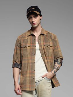Jack & Jones - Brown Men Regular Fit Yellow Shirt