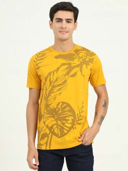 Greenfibre - Yellow Printed Slim Fit T-shirt