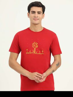 Greenfibre - Red Printed Slim Fit T-shirt
